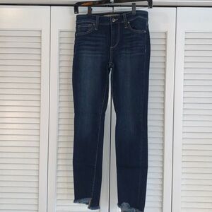 Joe’s Jeans Dark Wash Raw Edge Skinny Jeans Women’s Stretch Dark Blue Size 26